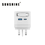 SUNSHINE MPE-65WH 2端口插牆式充電器 伸縮USB-C充電線(65W)