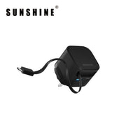 SUNSHINE MPF-35BK 2端口插牆式充電器 伸縮USB-C充電線(35W-黑色)