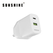 SUNSHINE MPG-25WH 2端口1C1A插牆式充電器(25W)