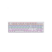Machenike K520 108鍵ABS 單色鍵帽 混光機械鍵盤(白色)