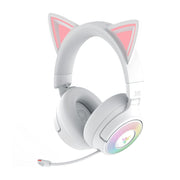 Razer Kraken Kitty V3 Pro 貓耳造型 RGB 三模無線耳機(白色)