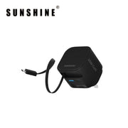 SUNSHINE MPF-35BK 2端口插牆式充電器 伸縮USB-C充電線(35W-黑色)