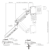 Brateck LDT69-C012 氣動彈簧式顯示器支架
