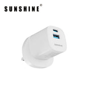 SUNSHINE MPH-30WH 2端口1C1A插牆式充電器(30W)