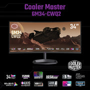 CoolerMaster GM34-CWQ2 34吋 UWQHD 165Hz 1500R 曲面電競顯示器 (此產品不包送貨)