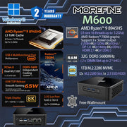 Morefine M600 AMD R9 8945HS 32GB DDR5 RAM 1TB SSD Window 11 Pro 迷你電腦