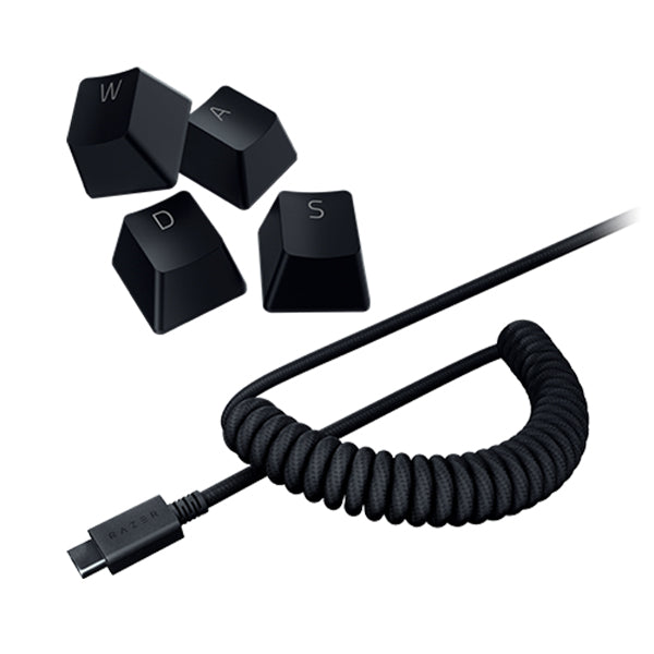 Razer PBT 鍵帽套裝 + USB-C 捲線 (Classic Black)