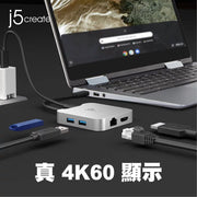 [台灣製造] j5create 4K60 Elite 5合1 USB-C® 多功能轉接器 (UH-JCD391)